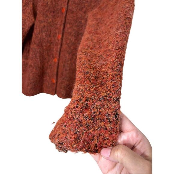 Kathleen Sommers Mohair Wool Blend Spice Orange Cardigan‎ Sweater Small - Picture 5 of 9